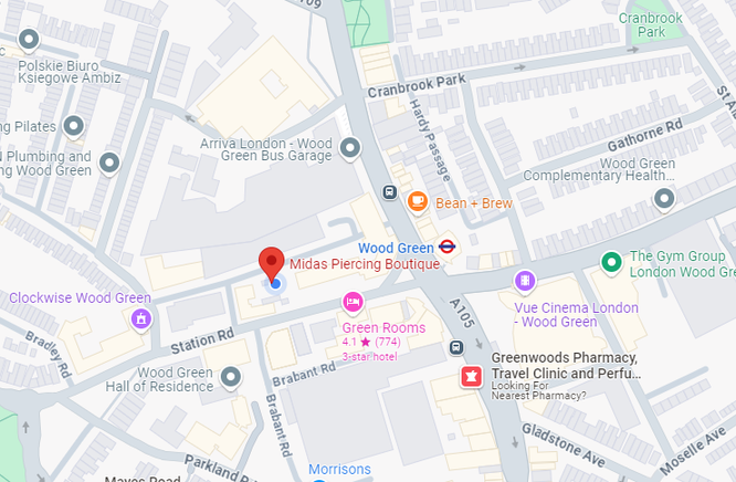 a map showing the location of a business in london